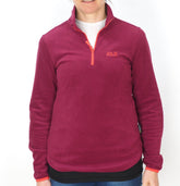 Womens Jack Wolfskin Nanuk Echo 1707282 Fall Red Half Zip Warm Fleece Pullover